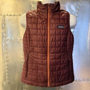 Patagonia Women's Medium Nano Puff Primaloft Vest - Maroon Burgundy Orange